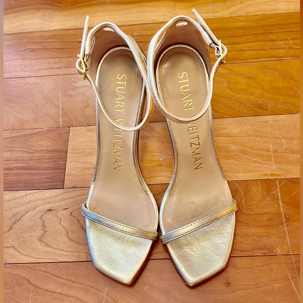 Size 5AA Stuart Weitzman Nudist Curve 100 Strap Sandal